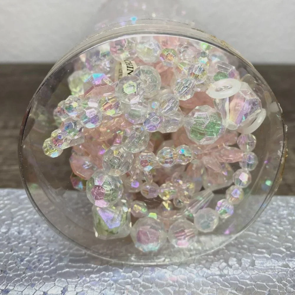 Home For The Holidays 20 Foot Iridescent Pink Beaded Garland For Christmas Tree